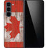 Canadian Flag Dark Wood Galaxy Z Fold5 5G Skin